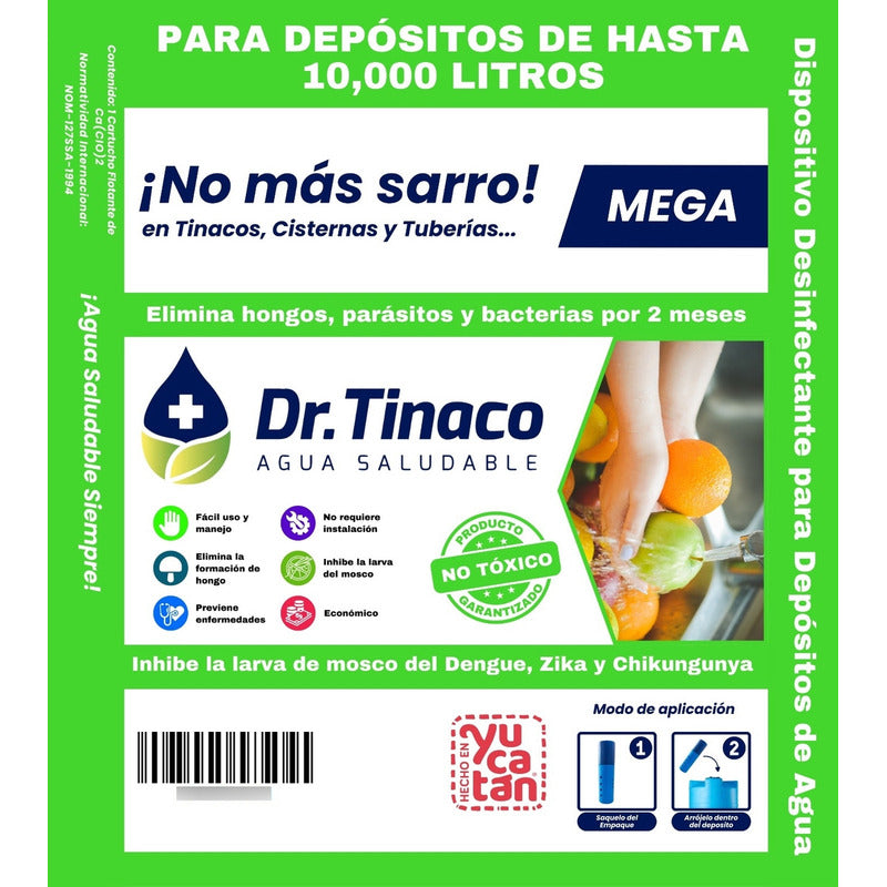Dr. Tinaco Desinfectante Mega Para 5,000 A 10,000 Litros