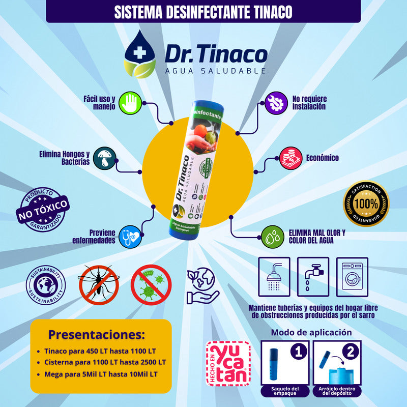 Desinfectante Para Agua Dr. Tinaco 400 A 1100 Lts