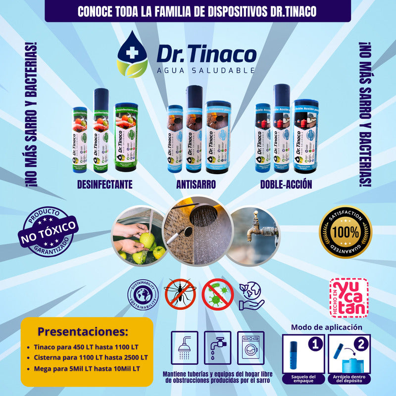Anti Sarro + Desinfectante Dr. Tinaco 400 A 1,100 Lt 3 Pack