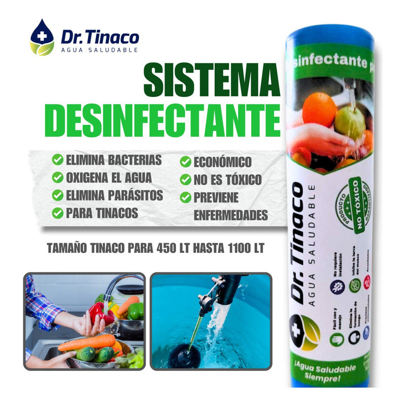 Desinfectante Para Agua Dr. Tinaco (1,100 A 2,200 Litros)