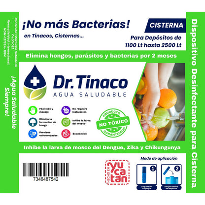 Desinfectante Para Agua Dr. Tinaco (1,100 A 2,200 Litros)